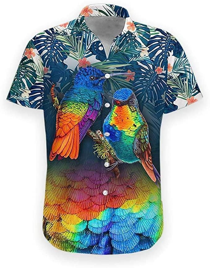 Felacia [Hawaii Shirt] Hummingbird Tropical Summer Vibe Unisex Hawaiian Aloha Shirts-ZX2619